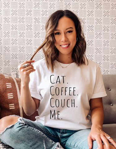 Cat Coffee Couch Graphic Tee