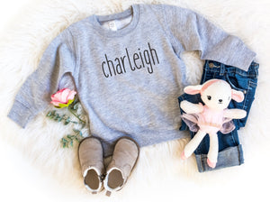 Custom Personalized Simple Name Toddler Graphic Sweatshirt