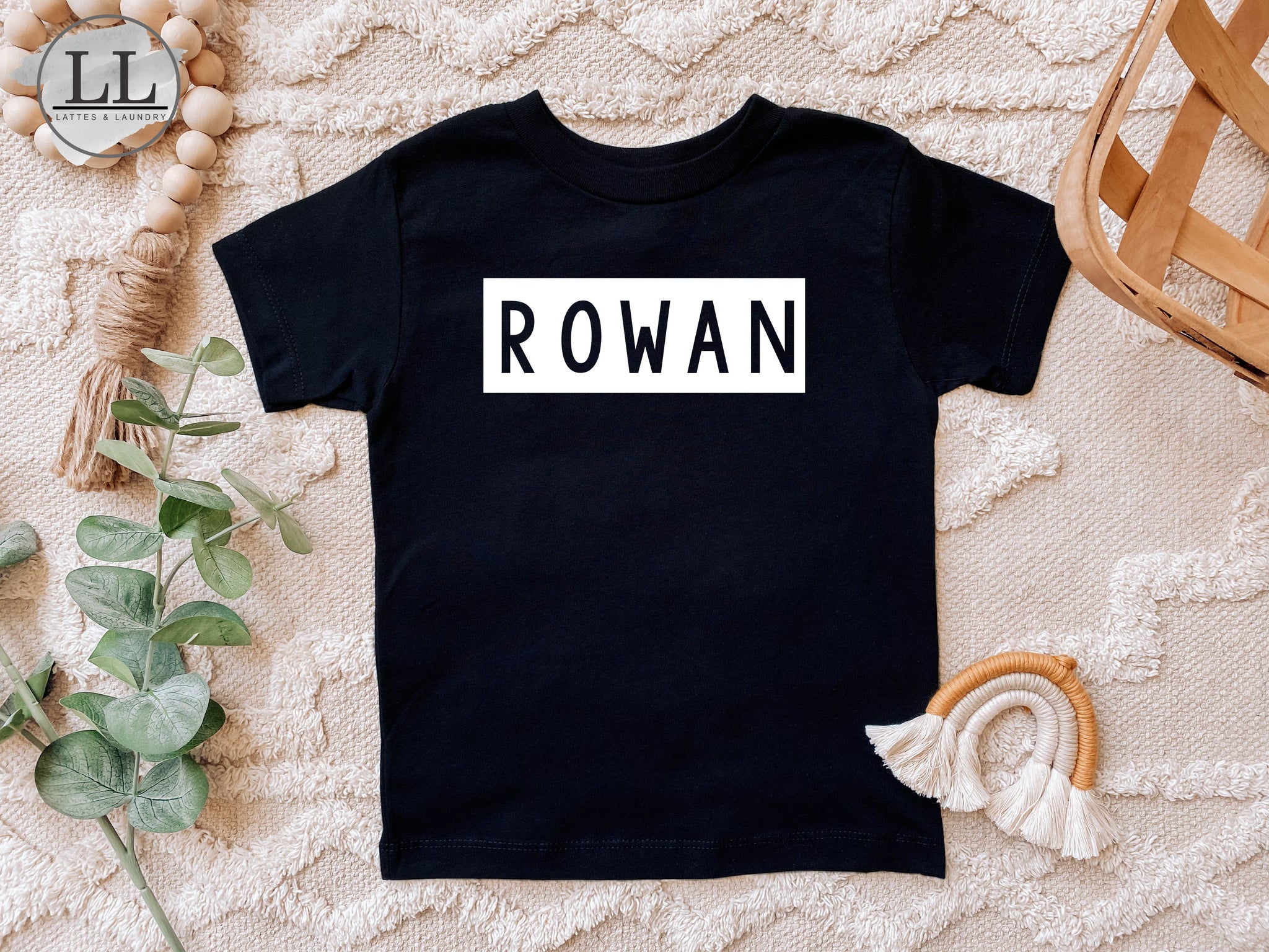 Custom Personalized Block Name Toddler Graphic Tee