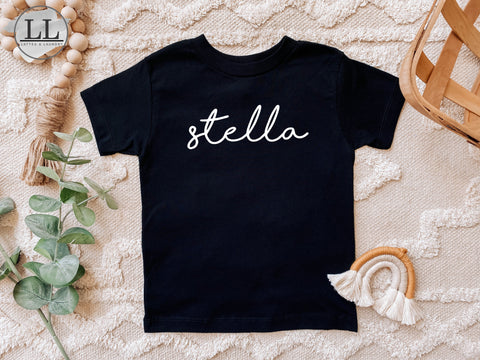 Custom Personalized Script Name Toddler Graphic Tee