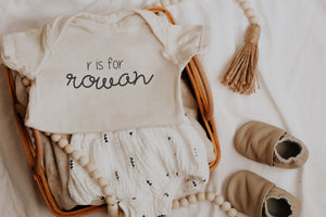 Custom Personalized Letter and Name Modern Onesie Bodysuit