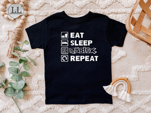 Eat Sleep Roblox Repeat Toddler Graphic Tee